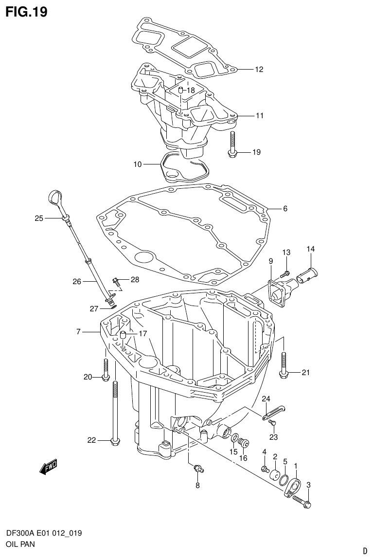 Suzuki DF300AP OIL PAN parts diagram